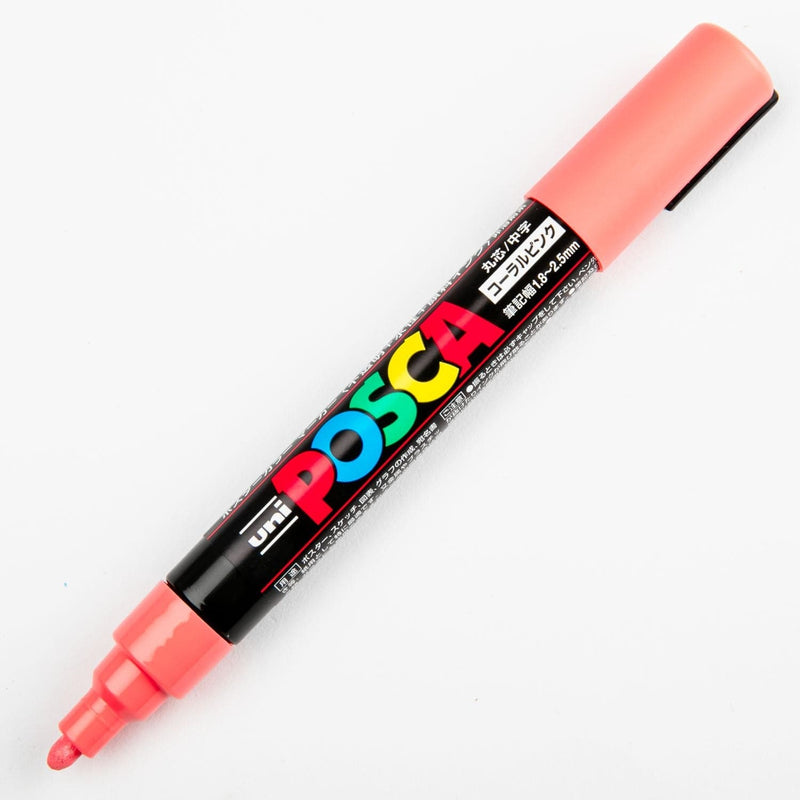 White Smoke Coral Pink Posca 1.8-2.5mm Pens and Markers