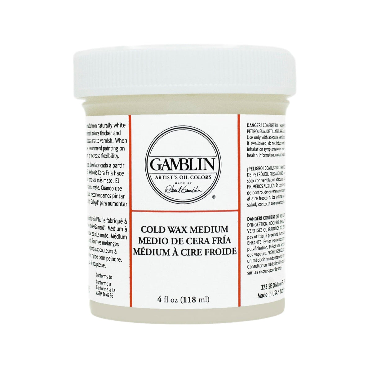Lavender Gamblin Cold Wax Medium 119ml/4oz Oil Paints