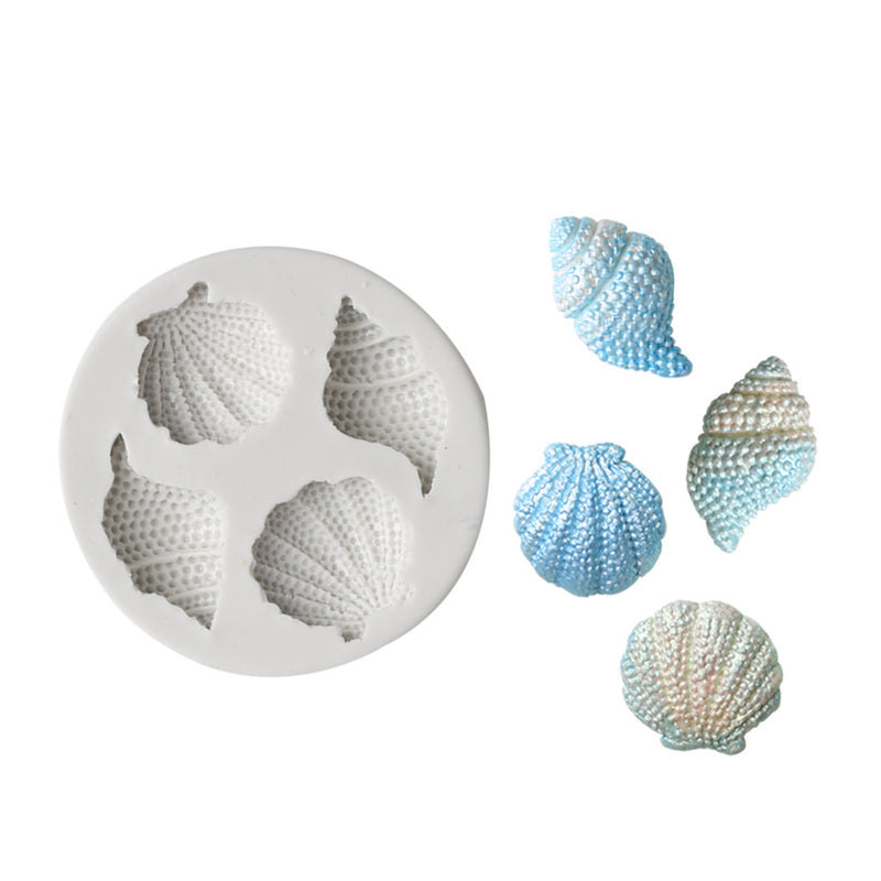 Light Gray The Clay Studio Conch And Shell Silicone Mould for Polymer Clay and Resin 7x1cm Resin Craft Moulds