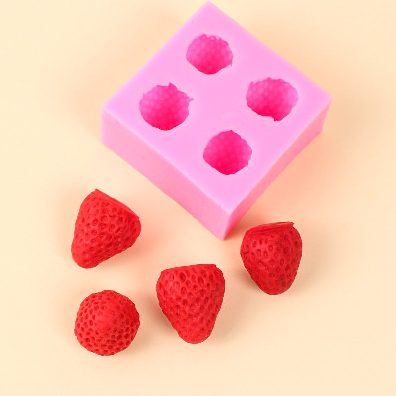 Bisque The Clay Studio 3D Strawberry Silicone Mould for Polymer Clay and Resin