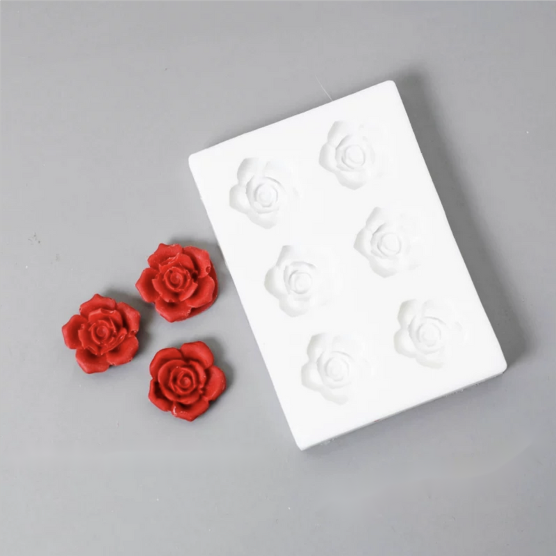 Gray The Clay Studio Roses Silicone Mould for Polymer Clay and Resin 9.8x7x1cm Resin Craft Moulds