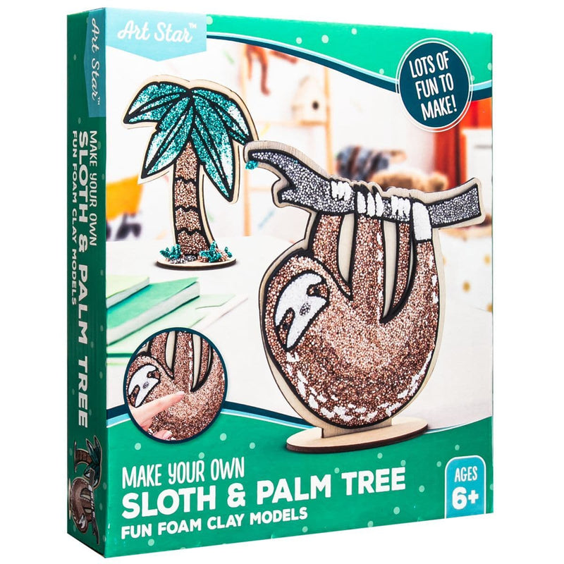 Rosy Brown Art Star Foam Clay Sloth and Palm Tree Kids Craft Kits