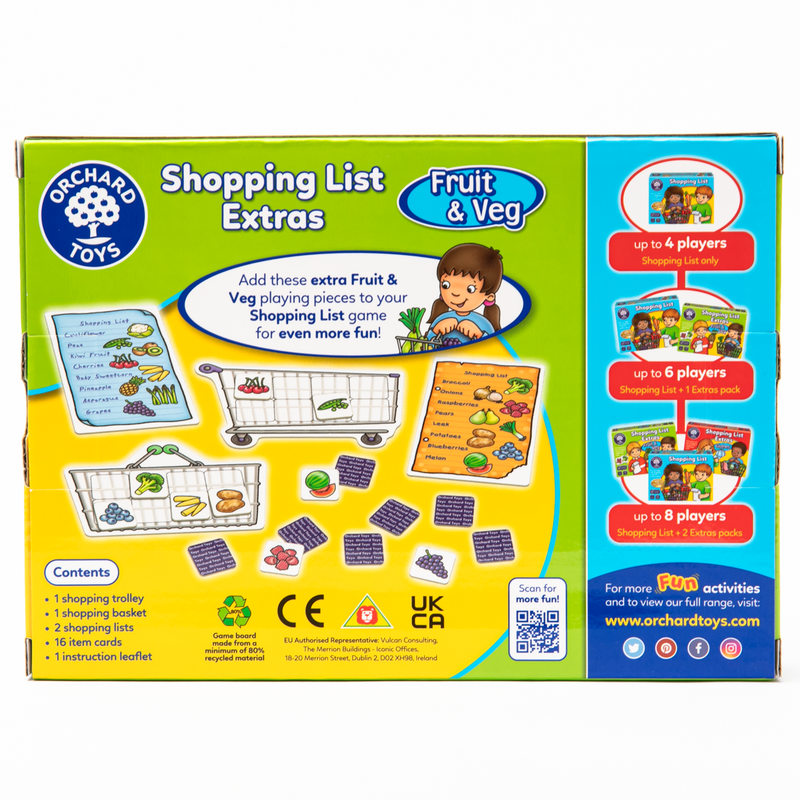 Steel Blue Orchard Game - Shopping List Booster Pack Fruit and Vegetables Kids Educational Games and Toys
