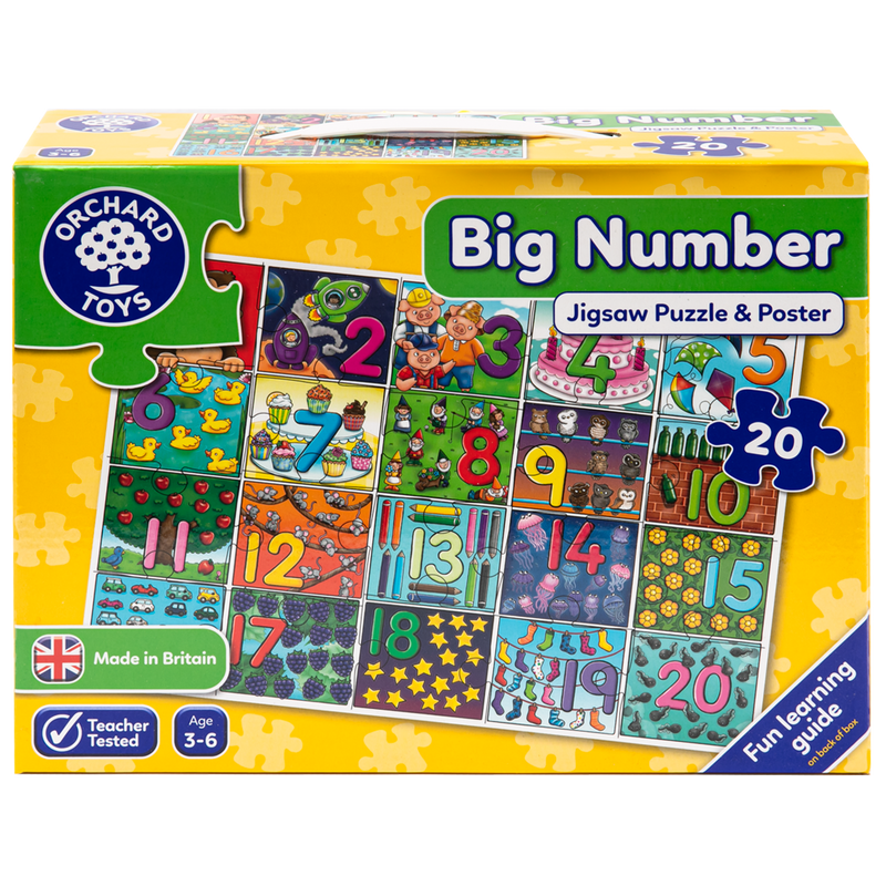 Dark Slate Gray Orchard Jigsaw - Big Number Puzzle and Poster 20 piece