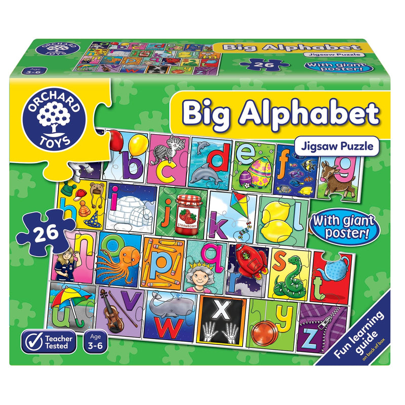 Sea Green Orchard Jigsaw - Big Alphabet Puzzle & Poster Kids Educational Games and Toys