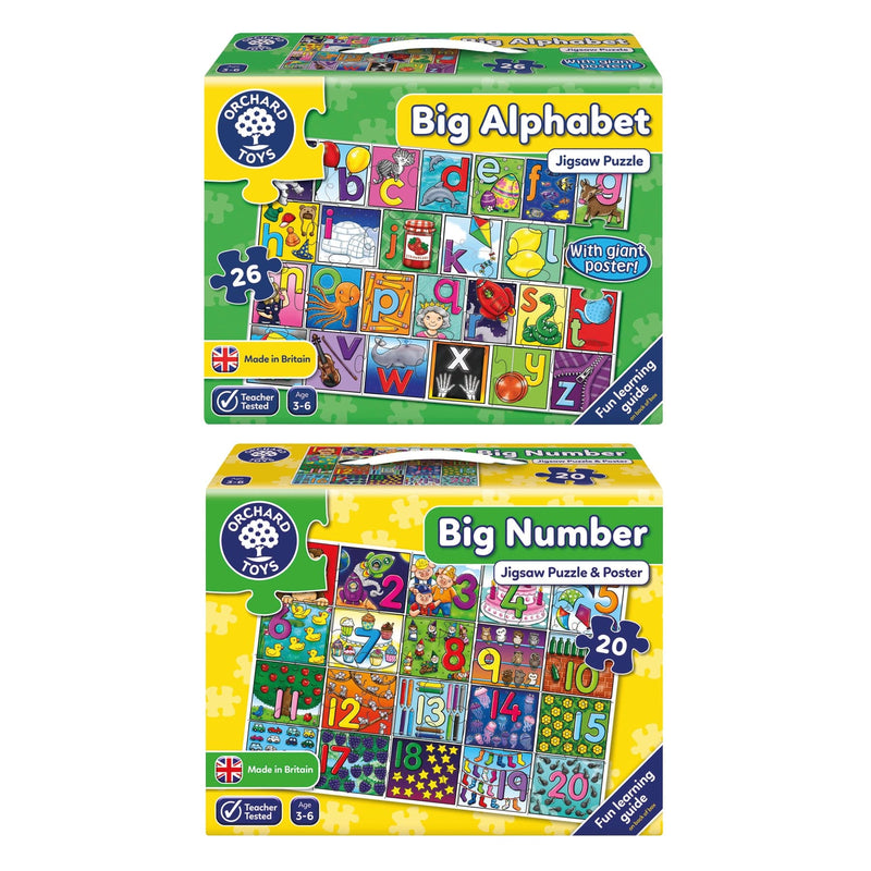 Light Goldenrod Orchard Jigsaw - Big Alphabet Puzzle & Poster Kids Educational Games and Toys