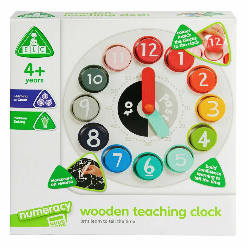 Light Gray Early Learning Centre - Wooden Teaching Clock Kids Educational Games and Toys