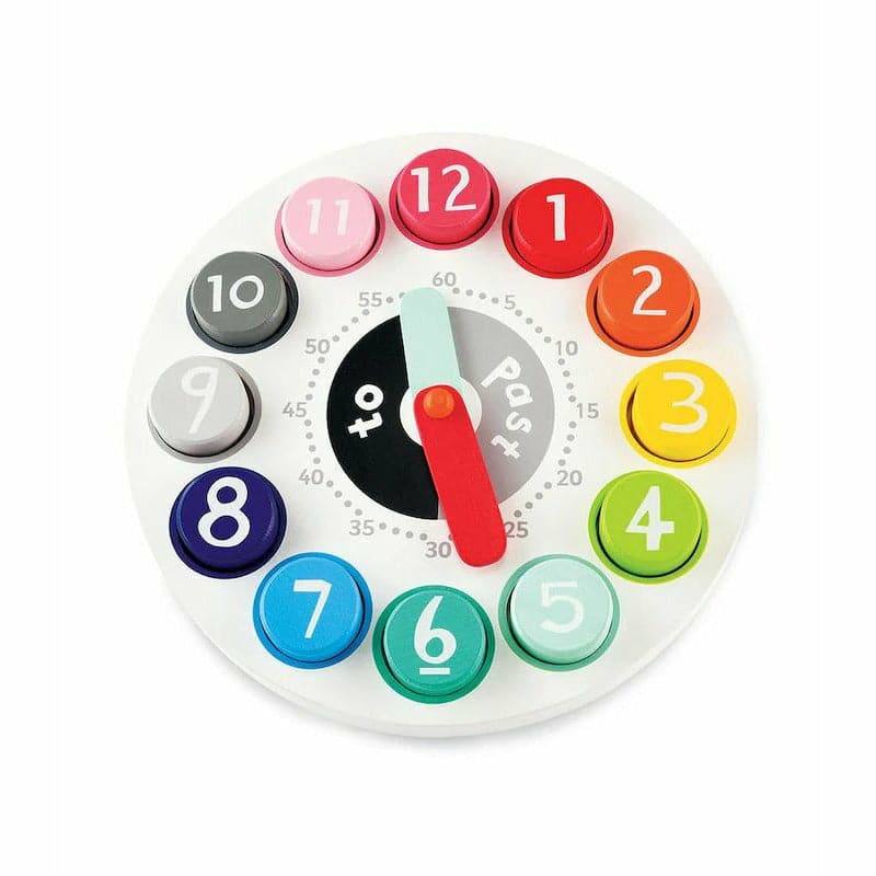 Beige Early Learning Centre - Wooden Teaching Clock Kids Educational Games and Toys