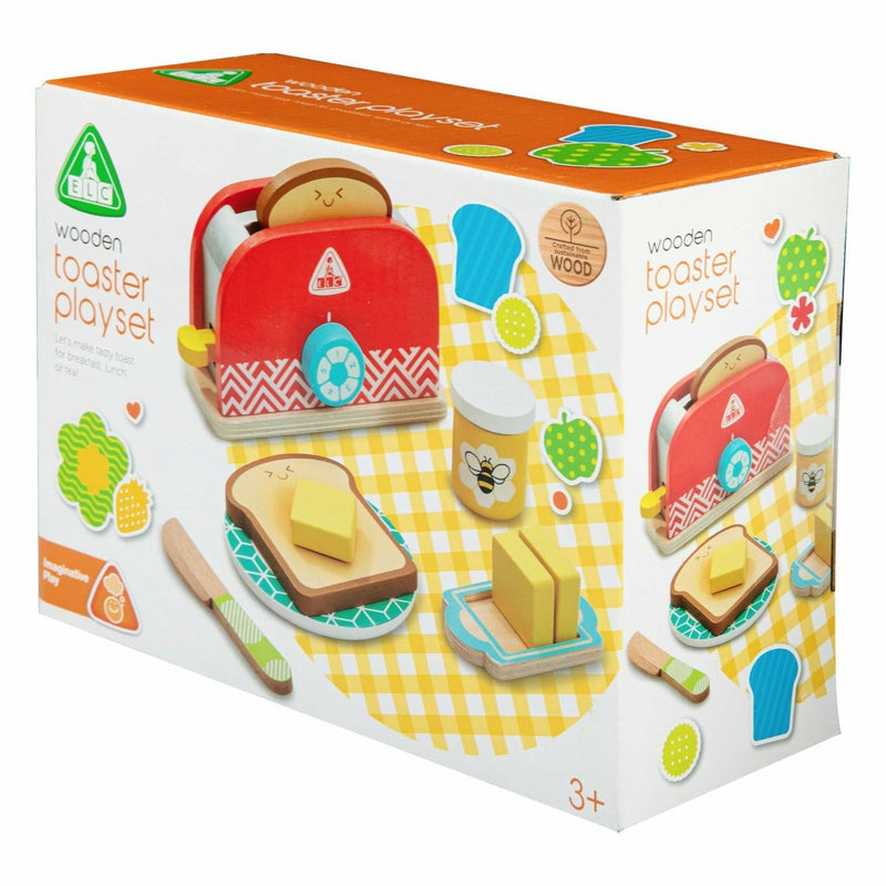 Beige Early Learning Centre - Wooden Toaster Set Kids Educational Games and Toys