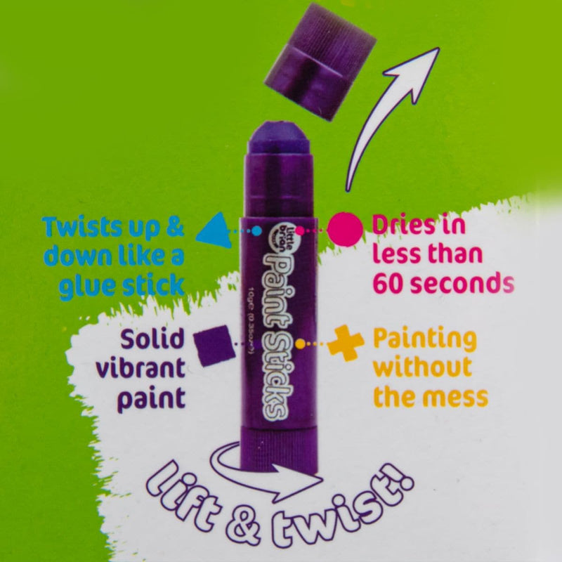 Light Gray Little Brian Paint Sticks - Classic 6 pack Kids Painting Sets