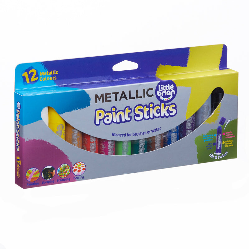 Dark Gray Little Brian Paint Sticks - Metallic 12 pk Kids Paints