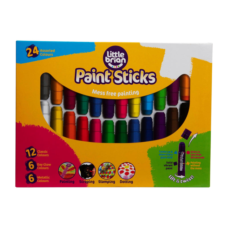 Dark Goldenrod Little Brian Paint Sticks - Assorted 24 pack Kids Painting Sets