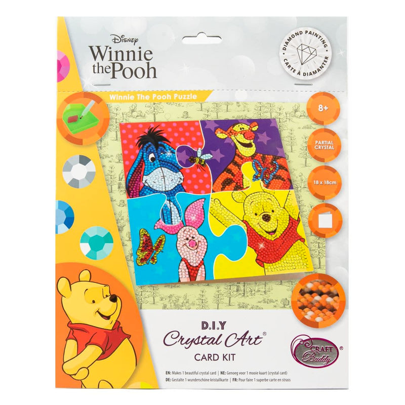 Antique White Craft Buddy Disney Crystal Card Kit 18X18cm - Winnie The Pooh Puzzle Kids Craft Kits
