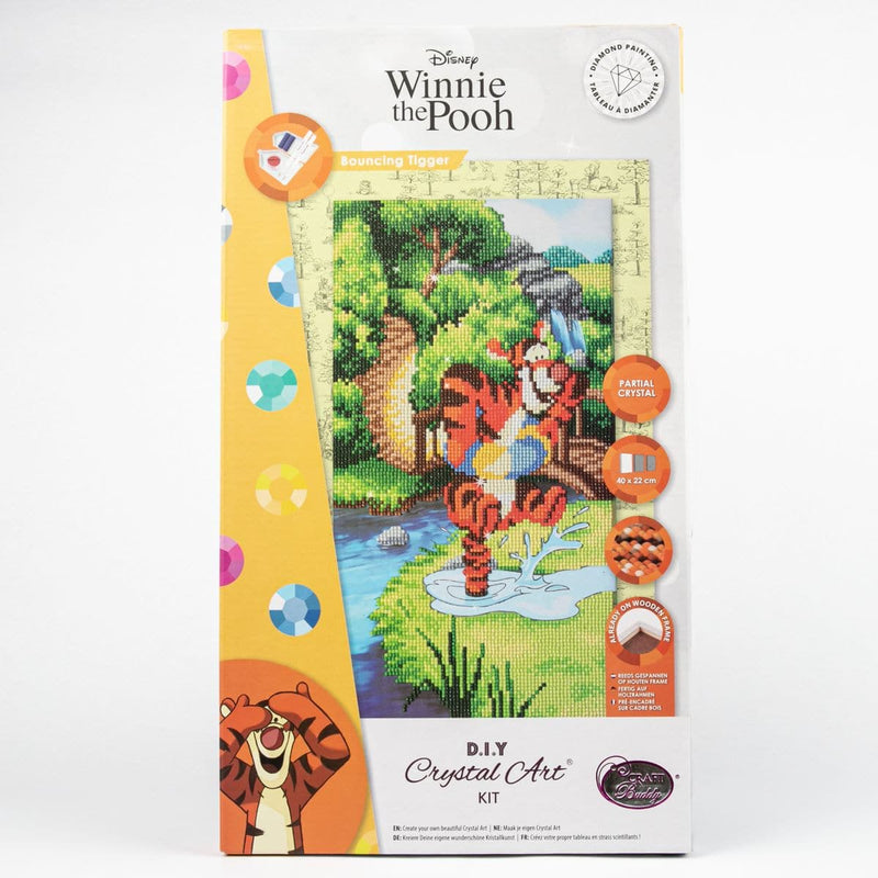 Beige Craft Buddy Disney Triptych 3 Part Crystal Art Kits-Bouncing Tigger (Part 1) Kids Craft Kits