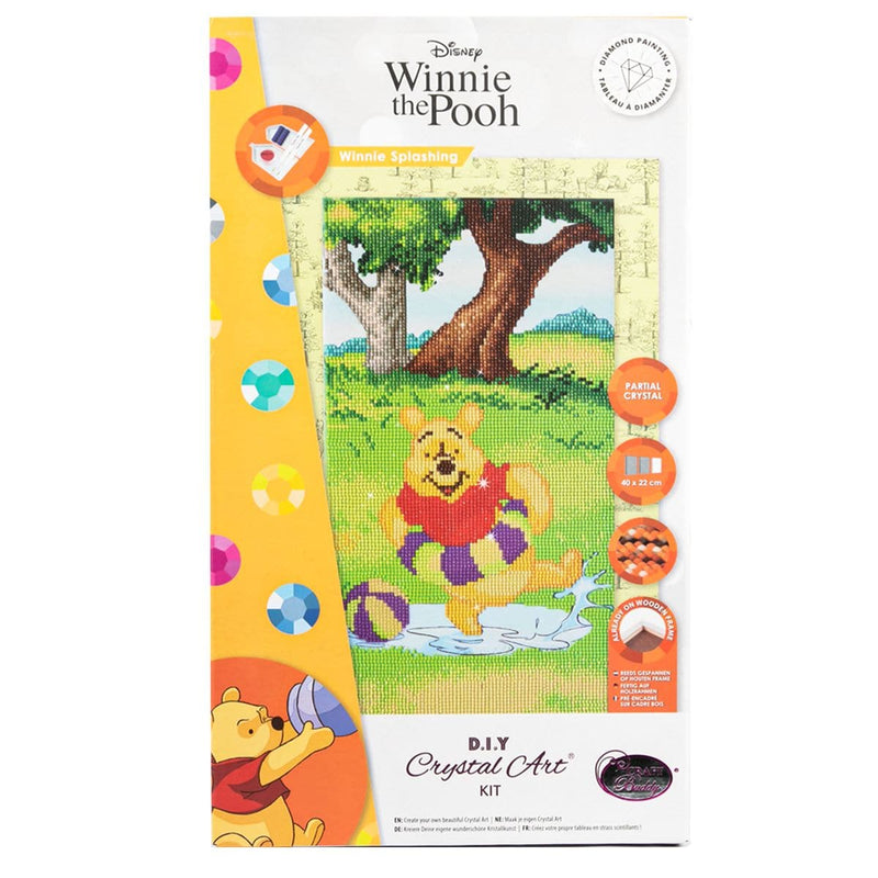 Beige Craft Buddy Disney Triptych 3 Part Crystal Art Kits-Winnie Splashing (Part 3) Kids Craft Kits