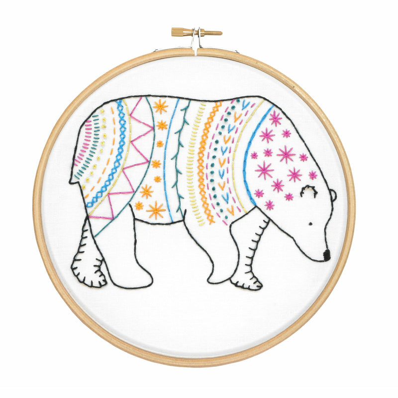 White Smoke Hawthorn Handmade Bear Embroidery Kit Needlework Kits