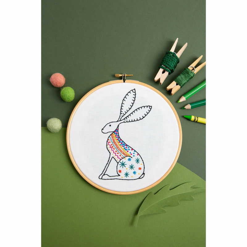 Lavender Hawthorn Handmade Hare Embroidery Kit Needlework Kits