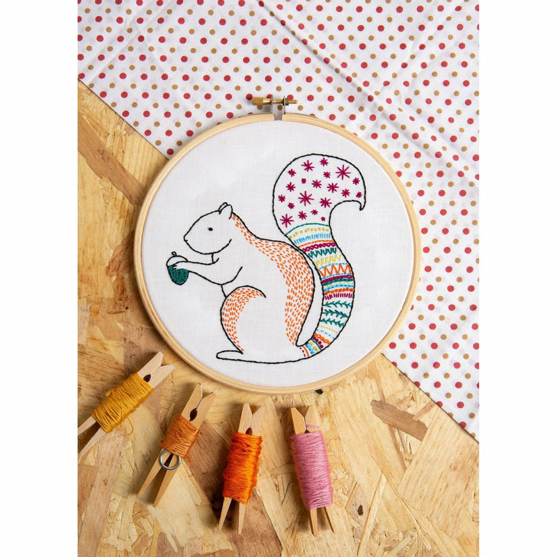 Misty Rose Hawthorn Handmade Squirrel Embroidery Kit Needlework Kits