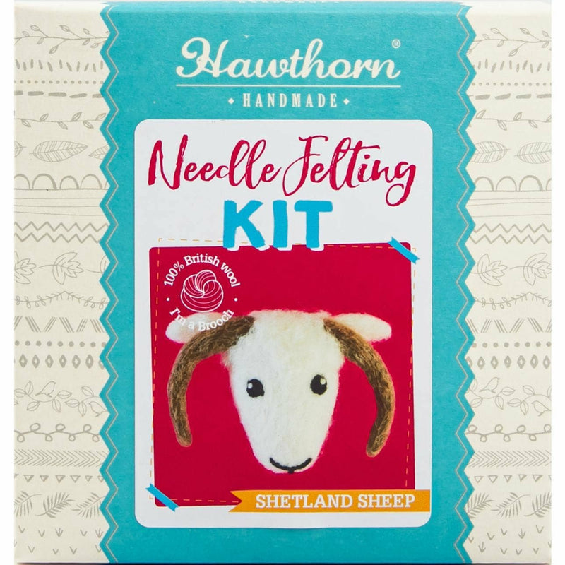 Firebrick Hawthorn Handmade Shetland Sheep Brooch Needle Felting Kit Needle Felting Kits