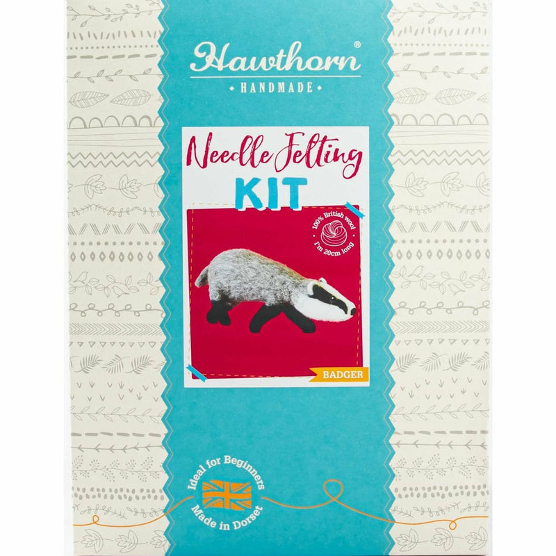 Firebrick Hawthorn Handmade Badger Needle Felting Kit - With Foam Needle Felting Kits