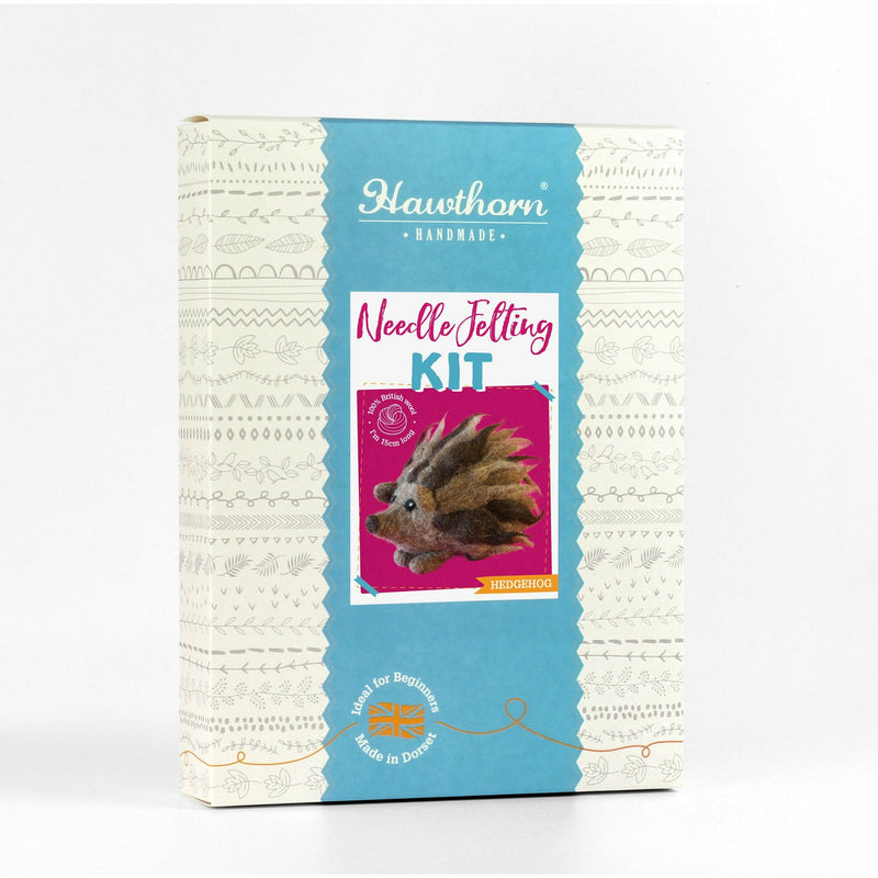 Maroon Hawthorn Handmade Hedgehog Needle Felting Kit - With Foam Needle Felting Kits