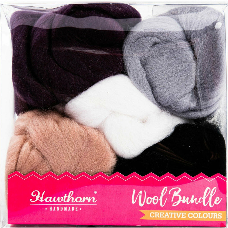 Deep Pink Hawthorn Handmade Winter Merino Wool Bundle Weaving Yarns