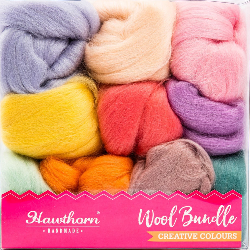 Deep Pink Hawthorn Handmade Pastels Merino Wool Bundle Weaving Yarns