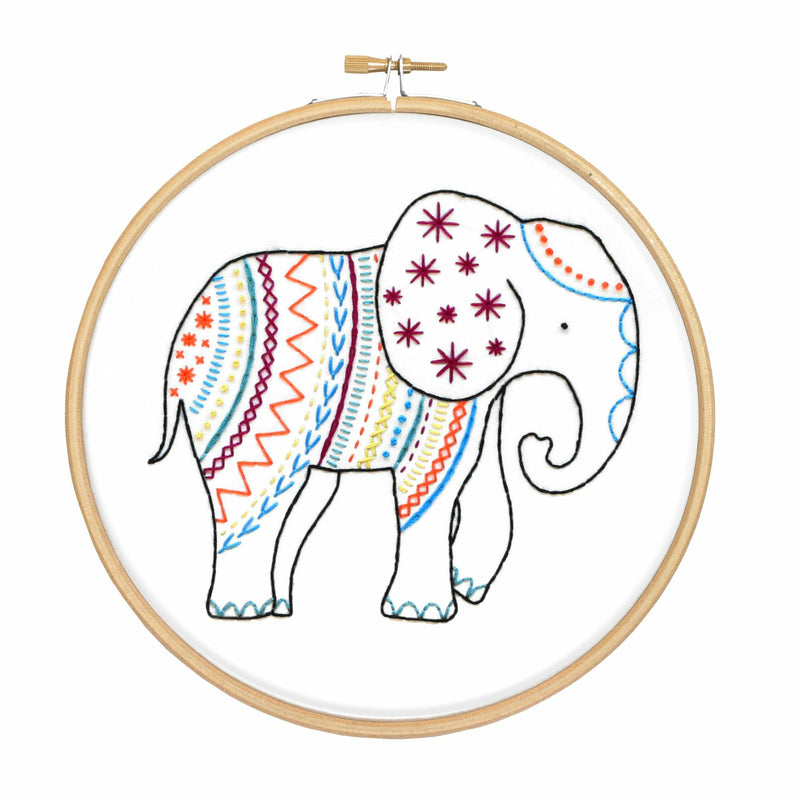 White Smoke Hawthorn Handmade Elephant Embroidery Kit Needlework Kits