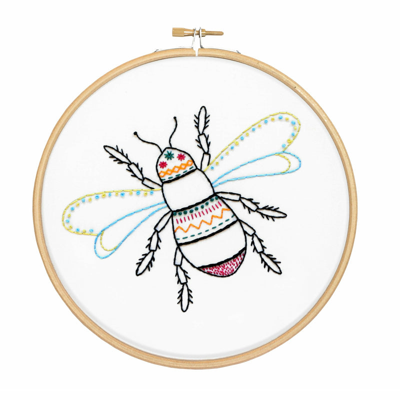White Smoke Hawthorn Handmade Bee Embroidery Kit Needlework Kits