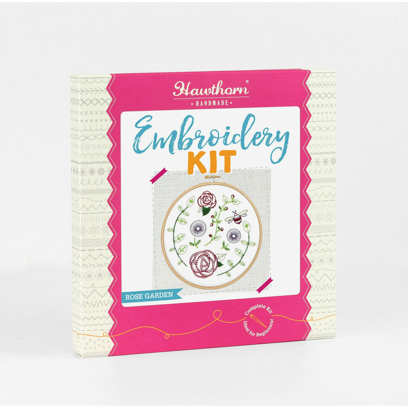 Violet Red Hawthorn Handmade Rose Garden Embroidery Kit Needlework Kits