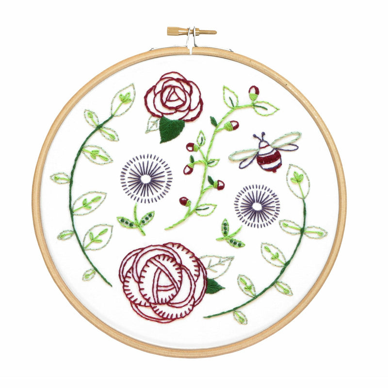 White Smoke Hawthorn Handmade Rose Garden Embroidery Kit Needlework Kits