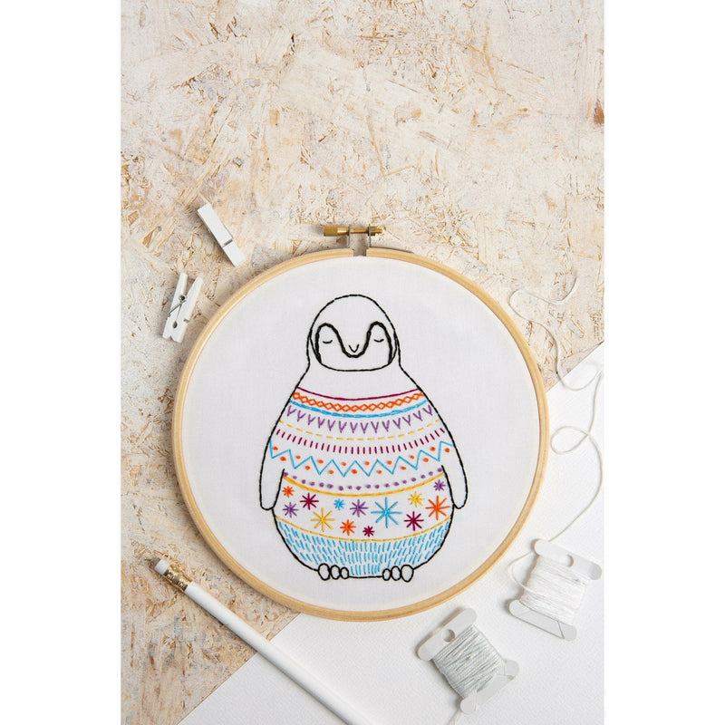 Lavender Hawthorn Handmade Baby Penguin Embroidery Kit Needlework Kits