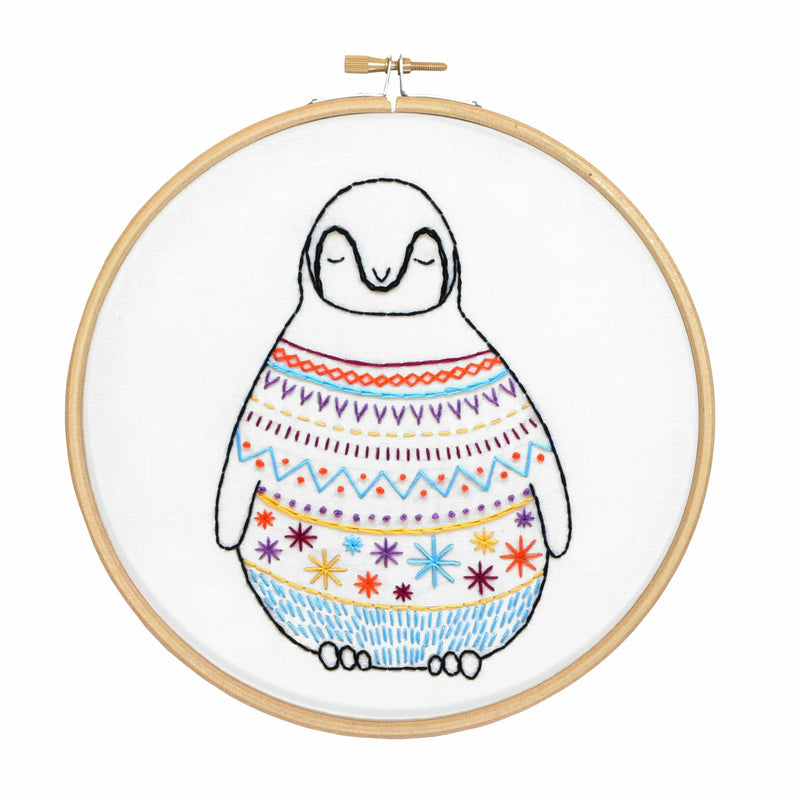 White Smoke Hawthorn Handmade Baby Penguin Embroidery Kit Needlework Kits