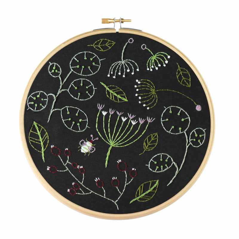 Dark Slate Gray Hawthorn Handmade Black Spring Posy Embroidery Kit Needlework Kits