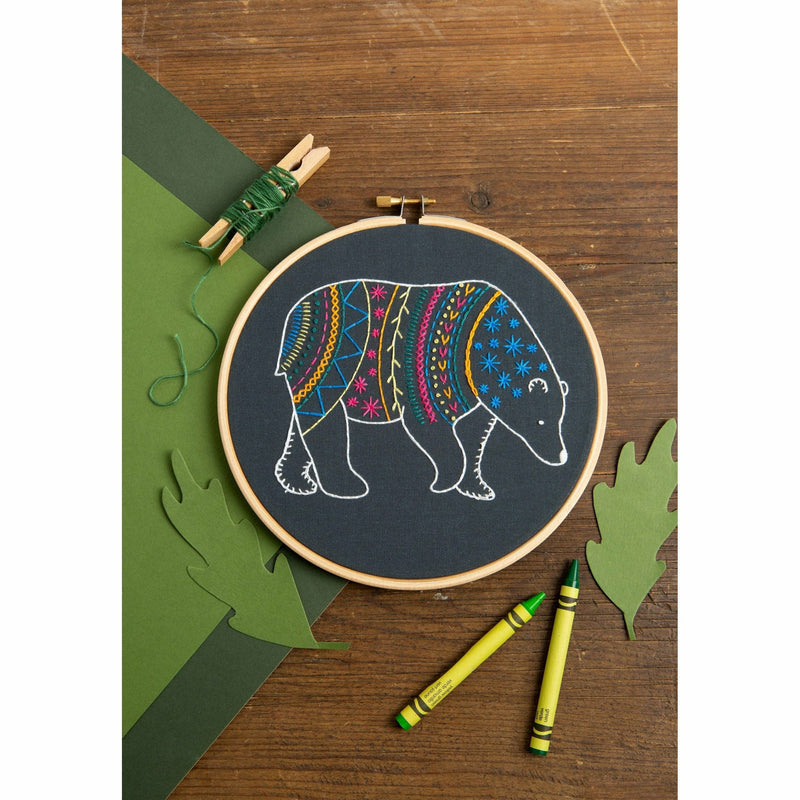 Dark Slate Gray Hawthorn Handmade Black Bear Embroidery Kit Needlework Kits
