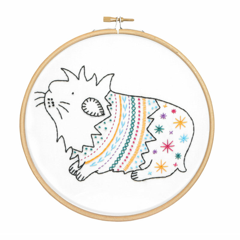 White Smoke Hawthorn Handmade Guinea Pig Embroidery Kit Needlework Kits