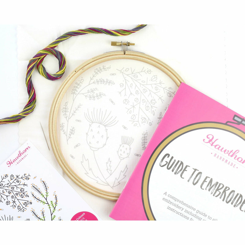 Hot Pink Hawthorn Handmade Highland Heathers Embroidery Kit Needlework Kits