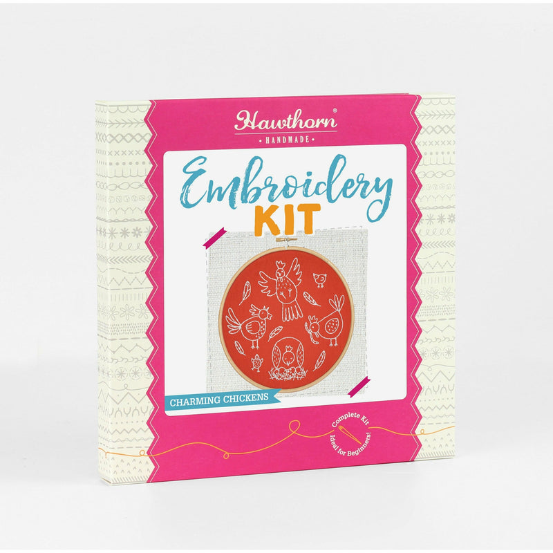 Chocolate Hawthorn Handmade Charming Chickens Embroidery Kit Needlework Kits