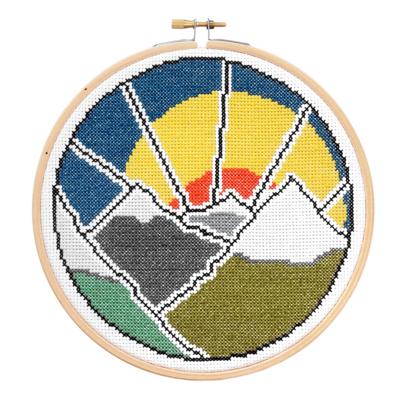 Sandy Brown Hawthorn Handmade Mountain Adventure Cross Stitch Kit Needlework Kits