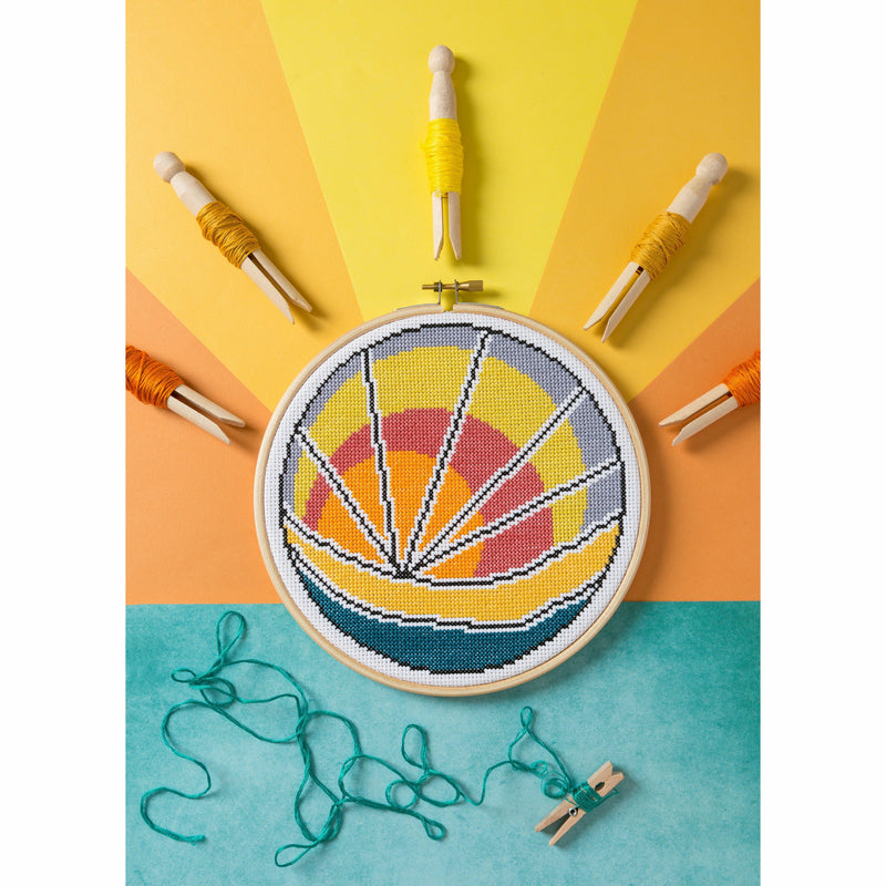 Sandy Brown Hawthorn Handmade Sunset Beach Cross Stitch Kit Needlework Kits