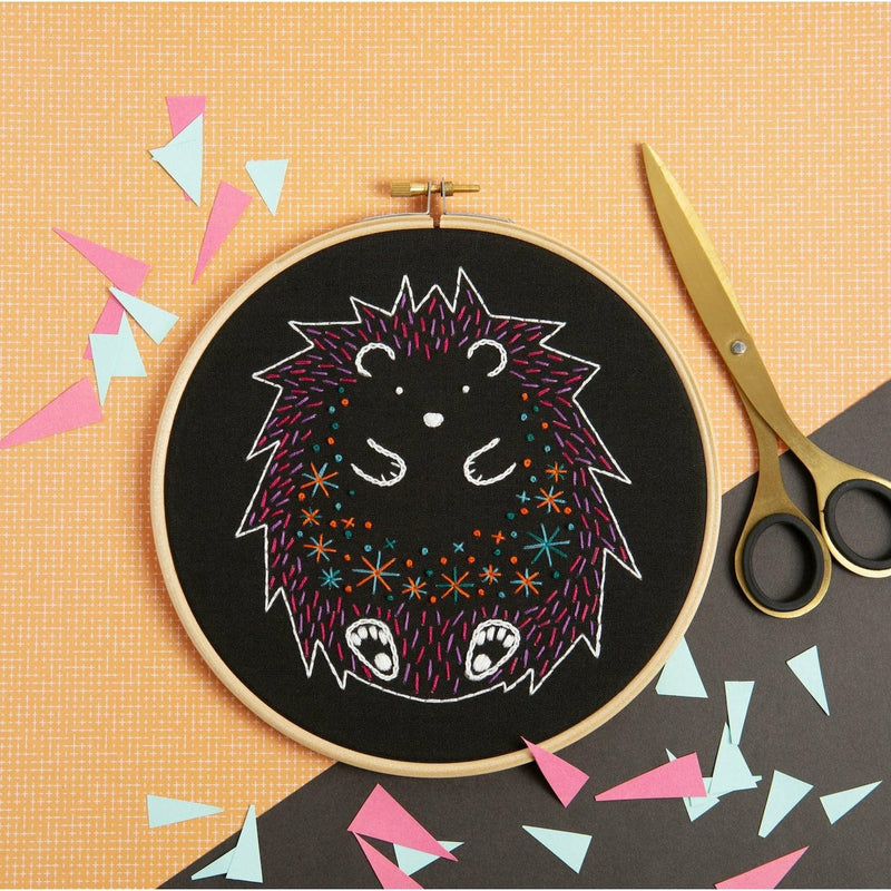 Black Hawthorn Handmade Black Hedgehog Embroidery Kit Needlework Kits