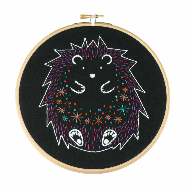 Black Hawthorn Handmade Black Hedgehog Embroidery Kit Needlework Kits