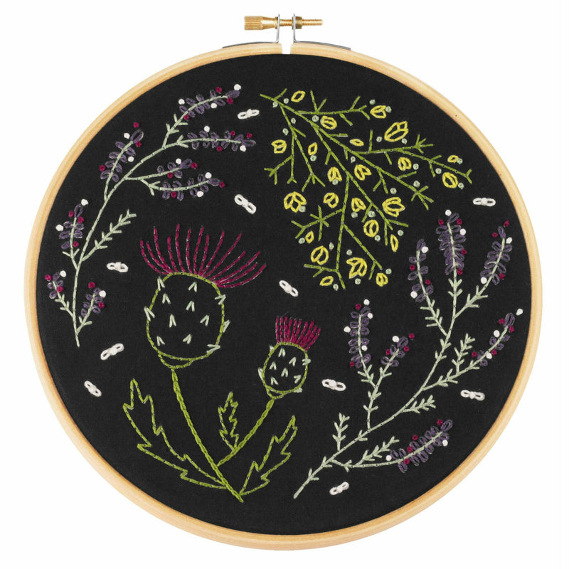 Black Hawthorn Handmade Black Highland Heather Embroidery Kit Needlework Kits
