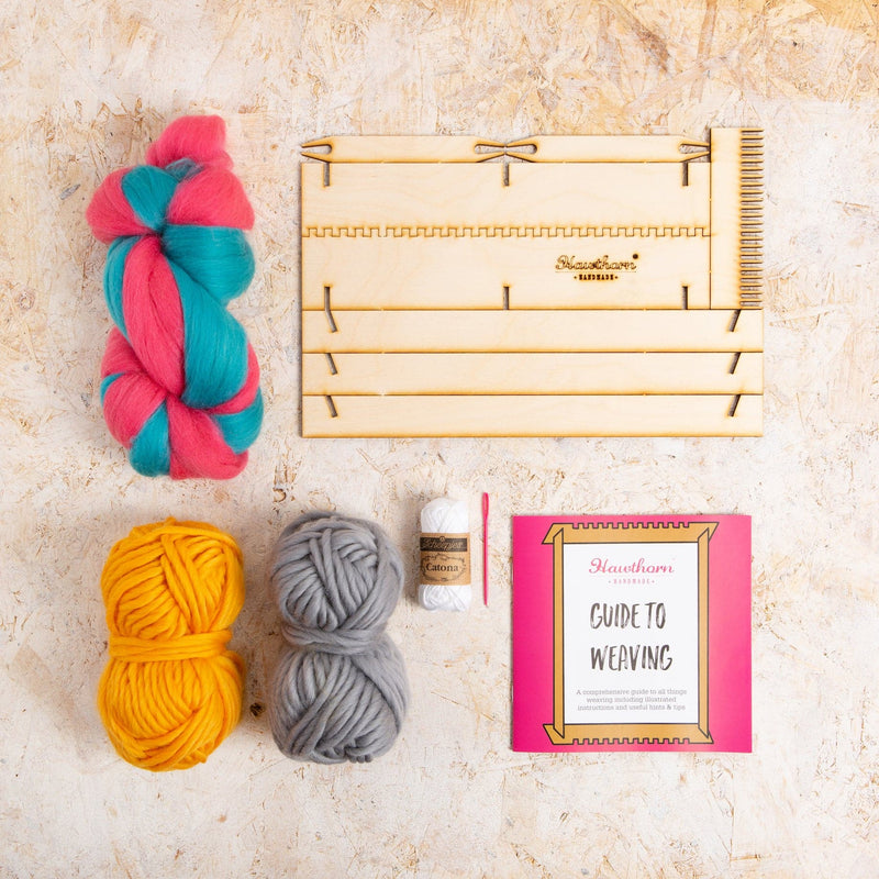 Bisque Hawthorn Handmade Jamboree Weaving Kit Weaving Looms