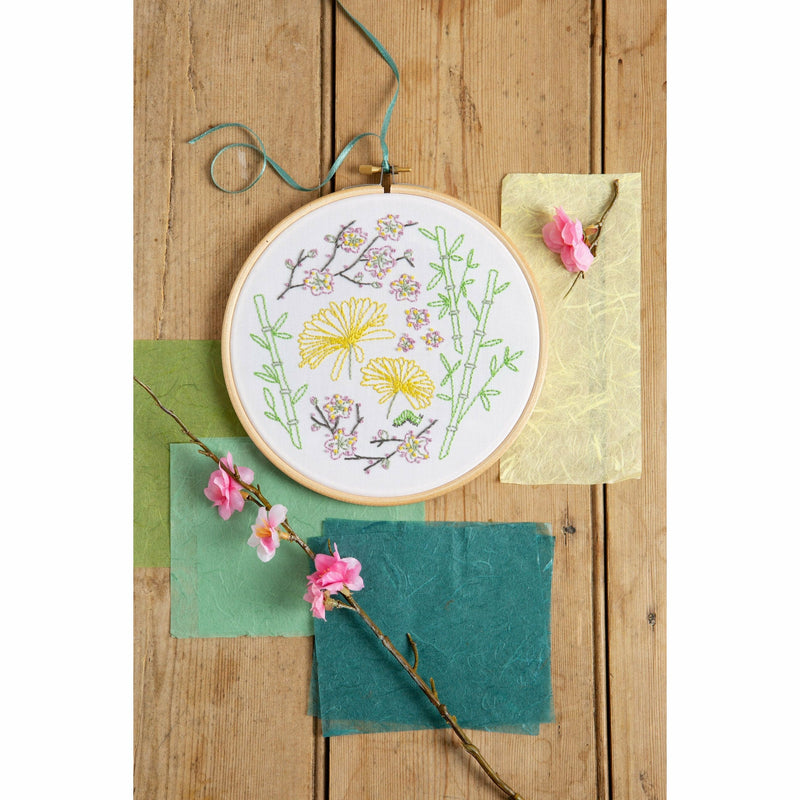 Sea Green Hawthorn Handmade Japanese Garden Embroidery Kit Needlework Kits