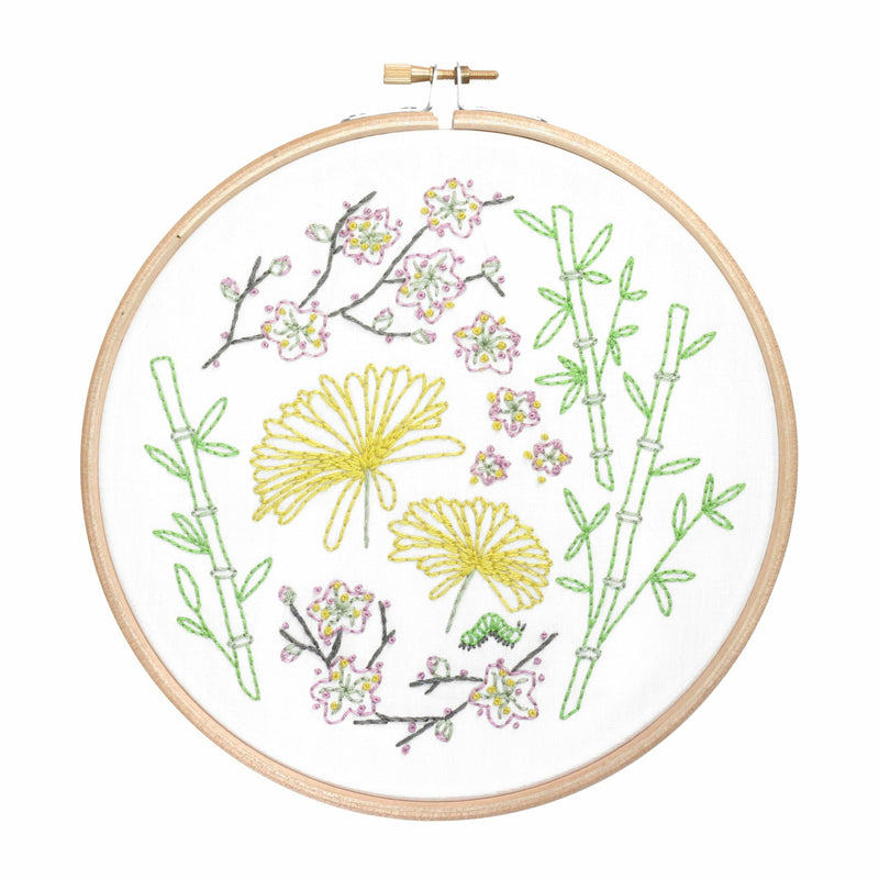 Bisque Hawthorn Handmade Japanese Garden Embroidery Kit Needlework Kits