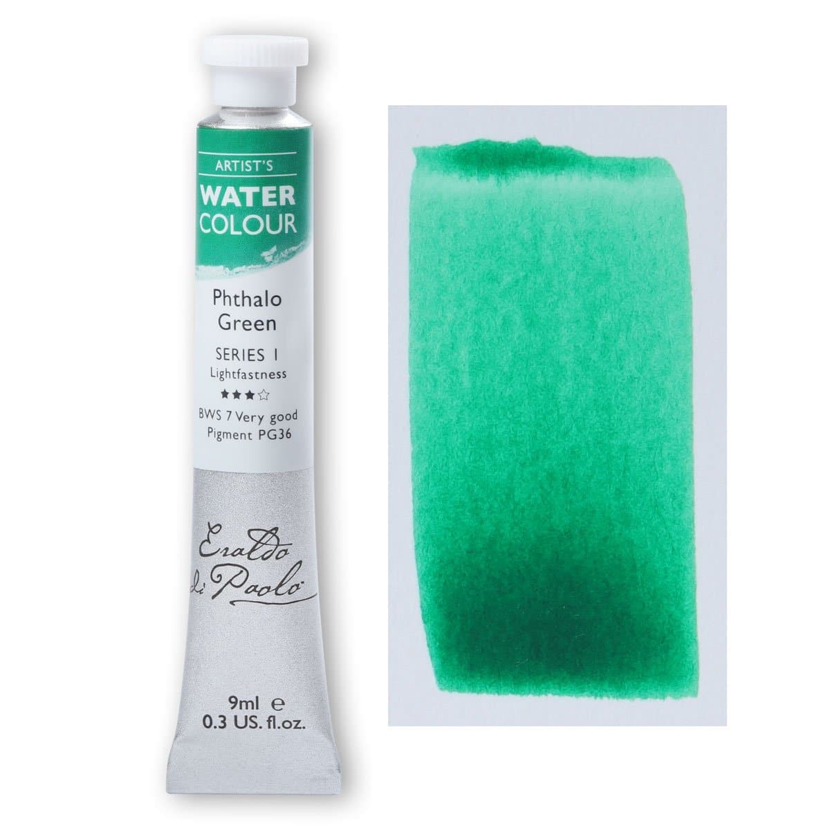 Light Sea Green Eraldo Di Paolo Watercolour Phthalo Green 9ml Watercolour Paints