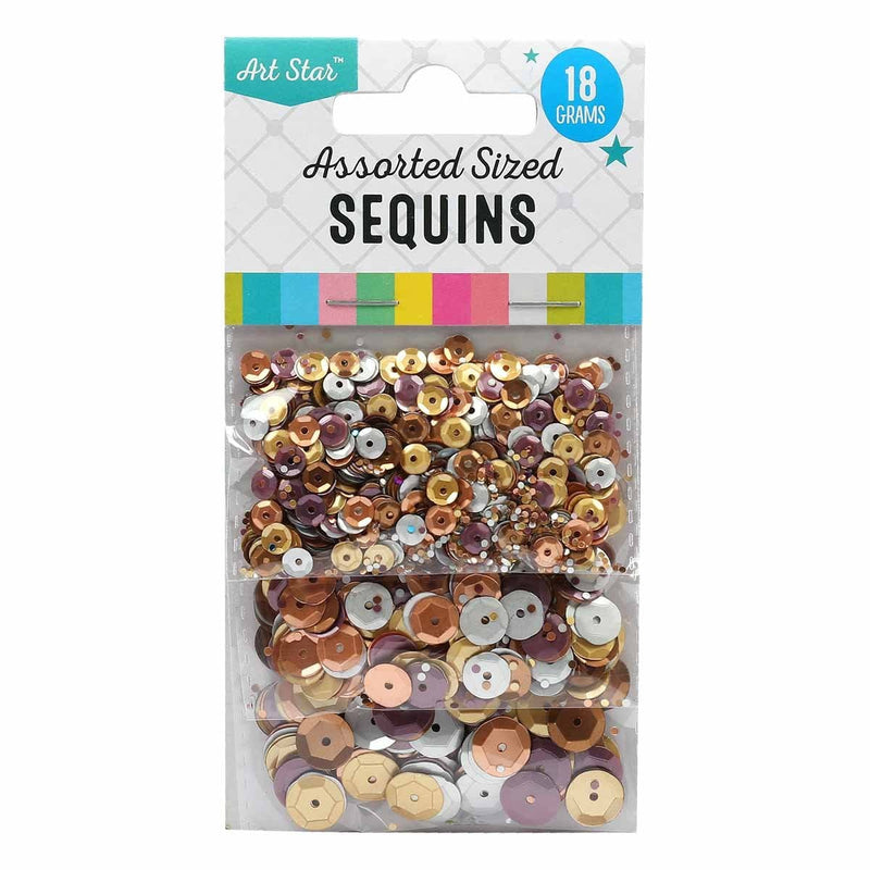 Saddle Brown Art Star Sequins Matte Metallic Mix Assorted Sizes 18g Sequins and Rhinestons