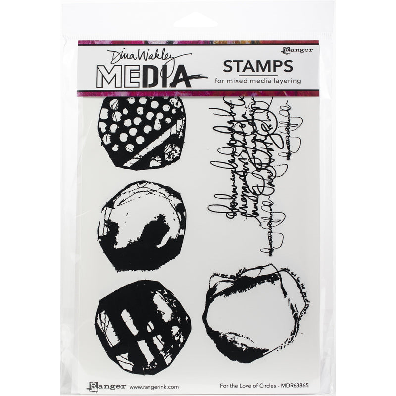 Lavender Dina Wakley Media Cling Stamps 15x22.5cm-For The Love Of Circles Stamps