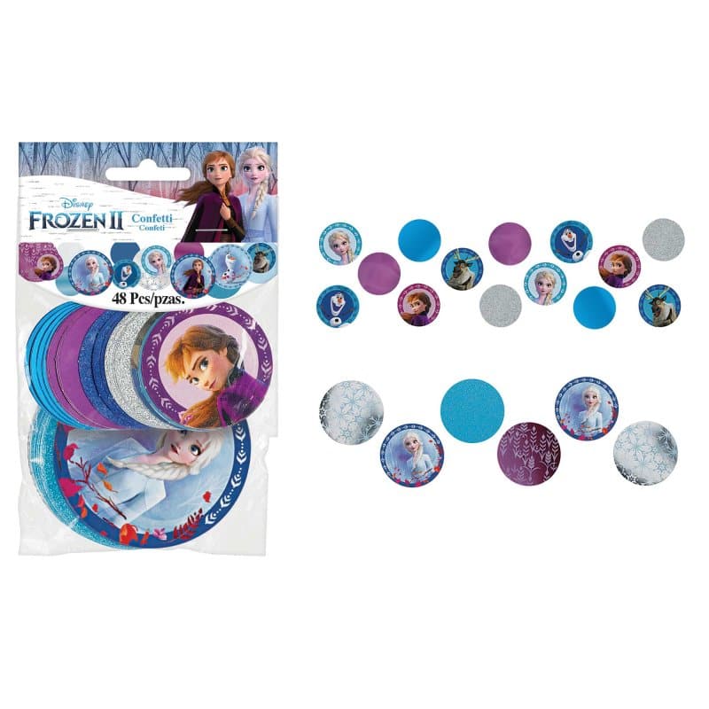 Light Gray Frozen 2 Giant Confetti Circles (48 Pieces) Party Supplies